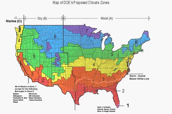 Thermal Mass Climate Zones – Legacy Block